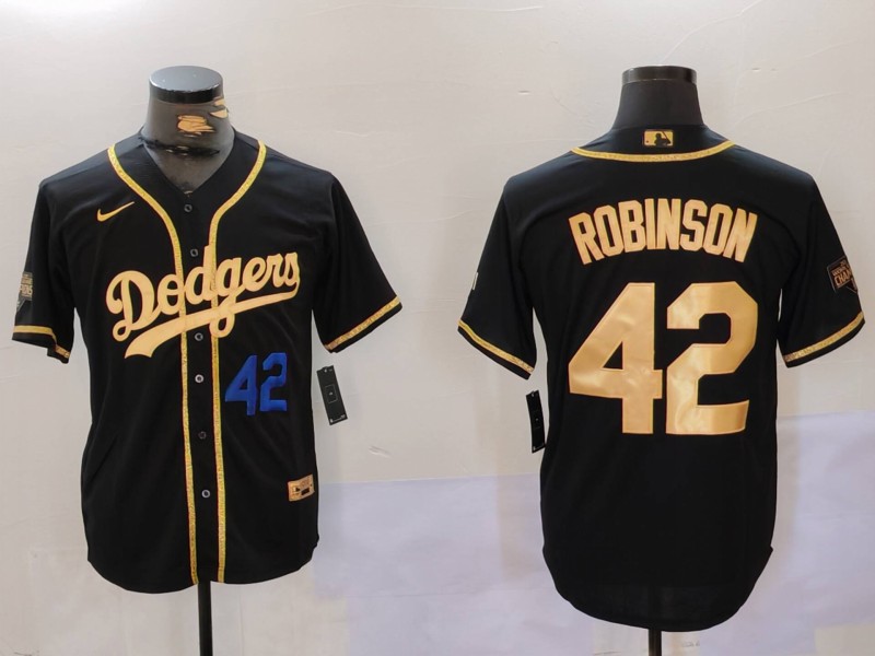 Men Los Angeles Dodgers #42 Robinson Black Game 2024 Nike MLB Jersey style 9123->indianapolis colts->NFL Jersey